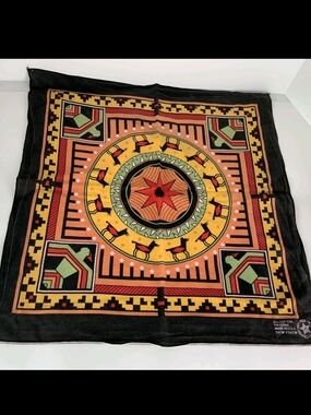Southwest/Aztec Vibrant Cotton Bandana Handkerchief/Hankie USA Vintage Western